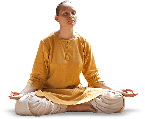 a woman sitting in meditative posture